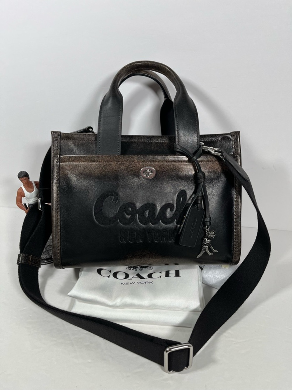 ‼️LAST 1 Coach Loved Leather Cargo 26 with Dinosaur Charm NWT